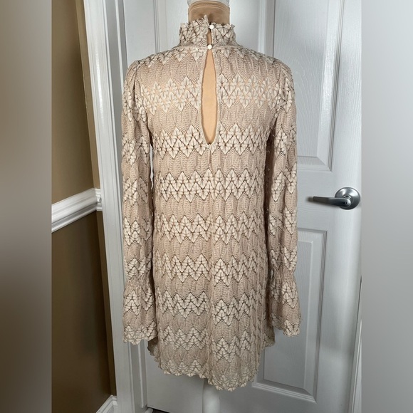 FREE PEOPLE SIMONE MINI DRESS In Neutral COMBO XS‎ - Picture 13 of 14